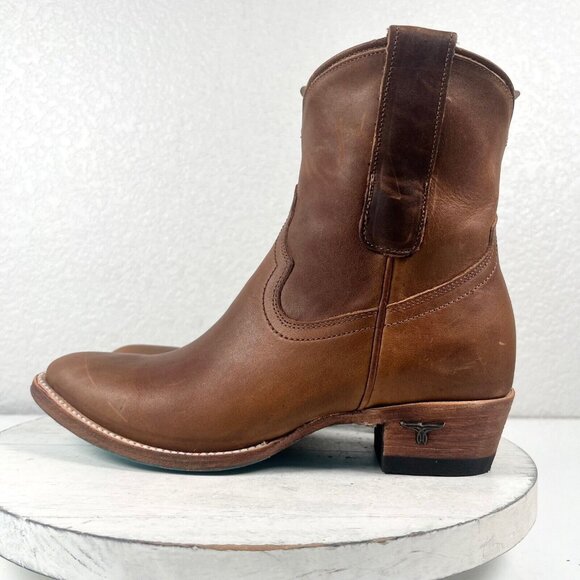 NEW Lane PLAIN JANE Womens Brown Cowboy Bootie 7.5 Short Western Cowgirl Boots - Picture 4 of 11